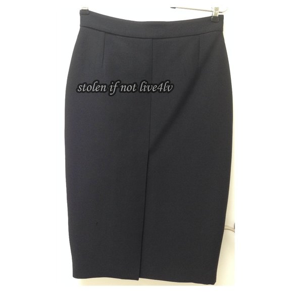 Pristine condition AUTHENTIC Gucci black pencil skirt wool/silk IT 42 US 6 - Picture 1 of 7